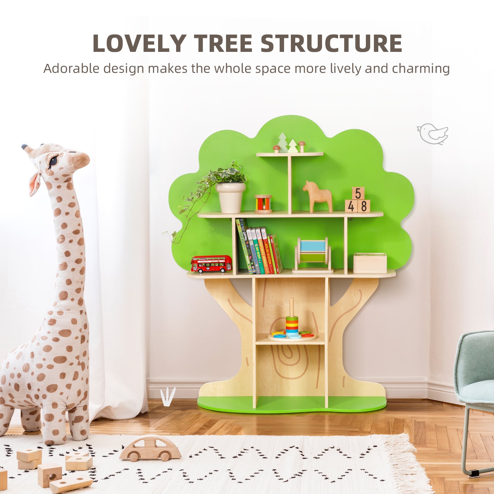 Tree Bookshelf for Kids Reading Nook