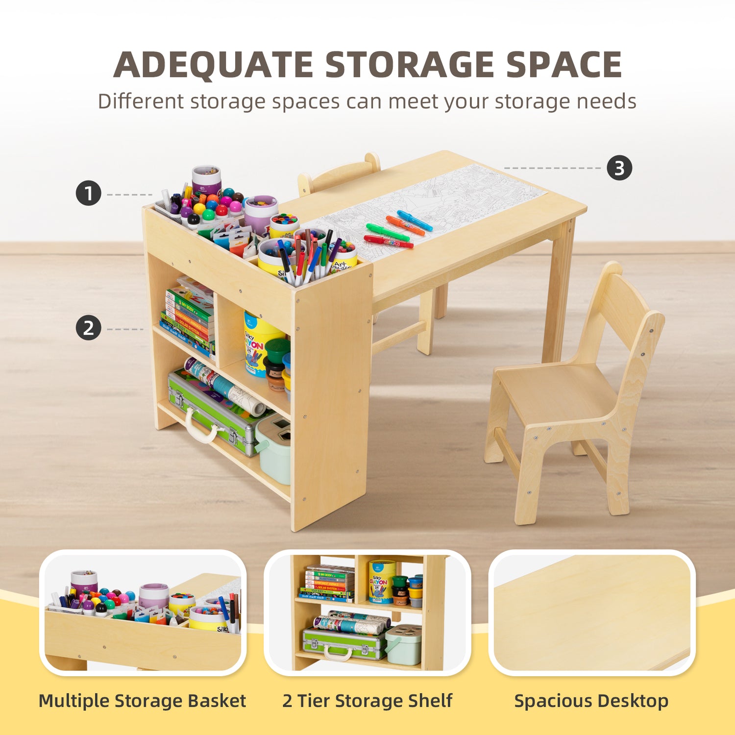 Kids Art Table and 2 Chairs