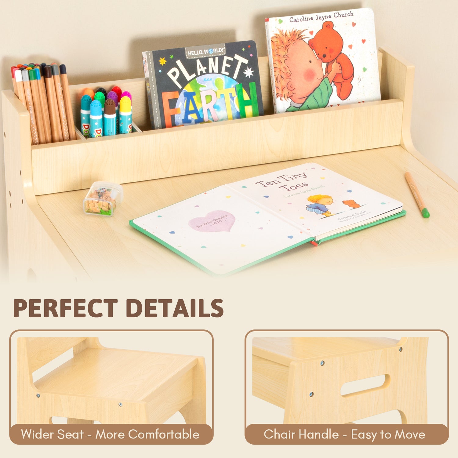 Kids Desk and Chair Set 5-8 Year Old, Toddler Desk and Chair Set