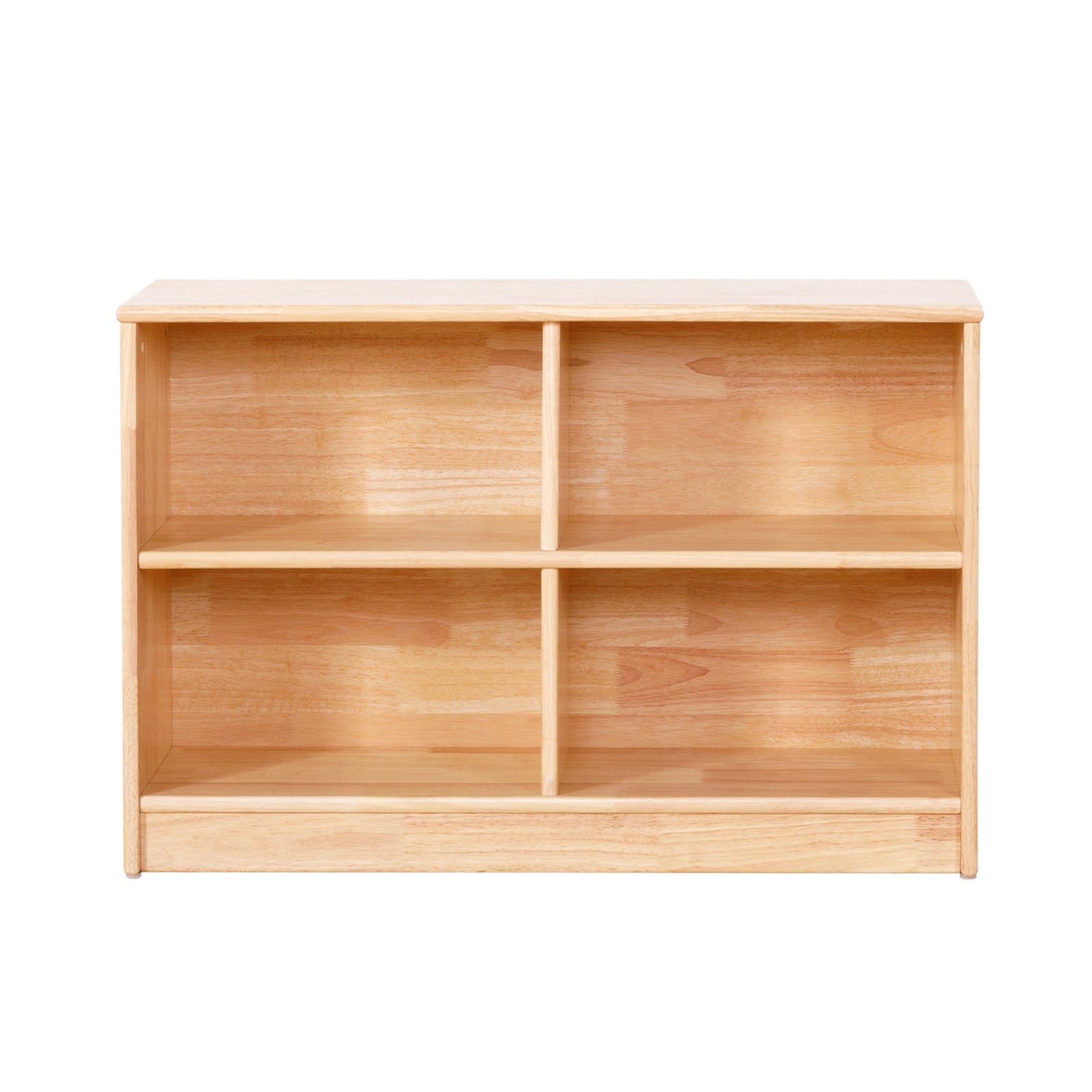 Rubber Wood 4-Compartment Montessori Shelf