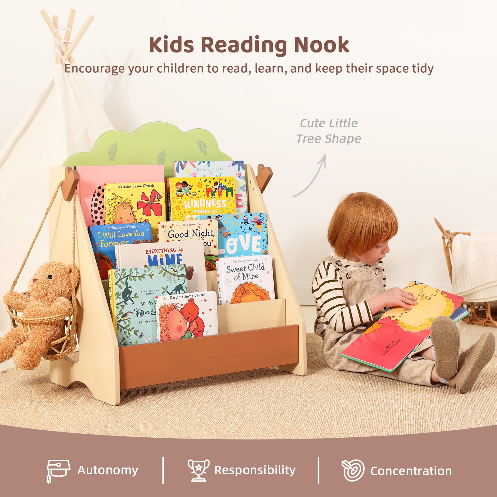 OOOK Premium Pine Baby Bookshelf