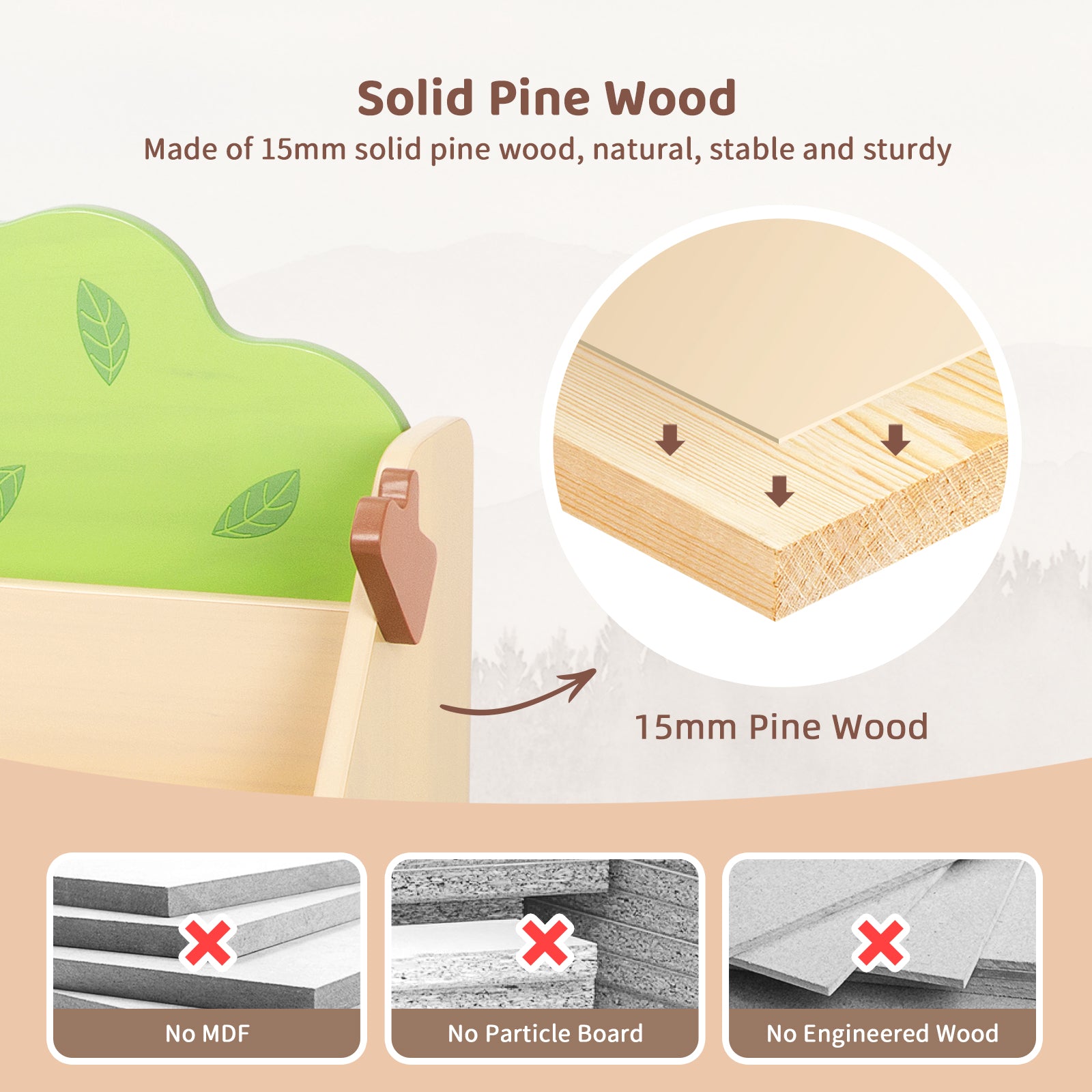 OOOK Premium Pine Baby Bookshelf