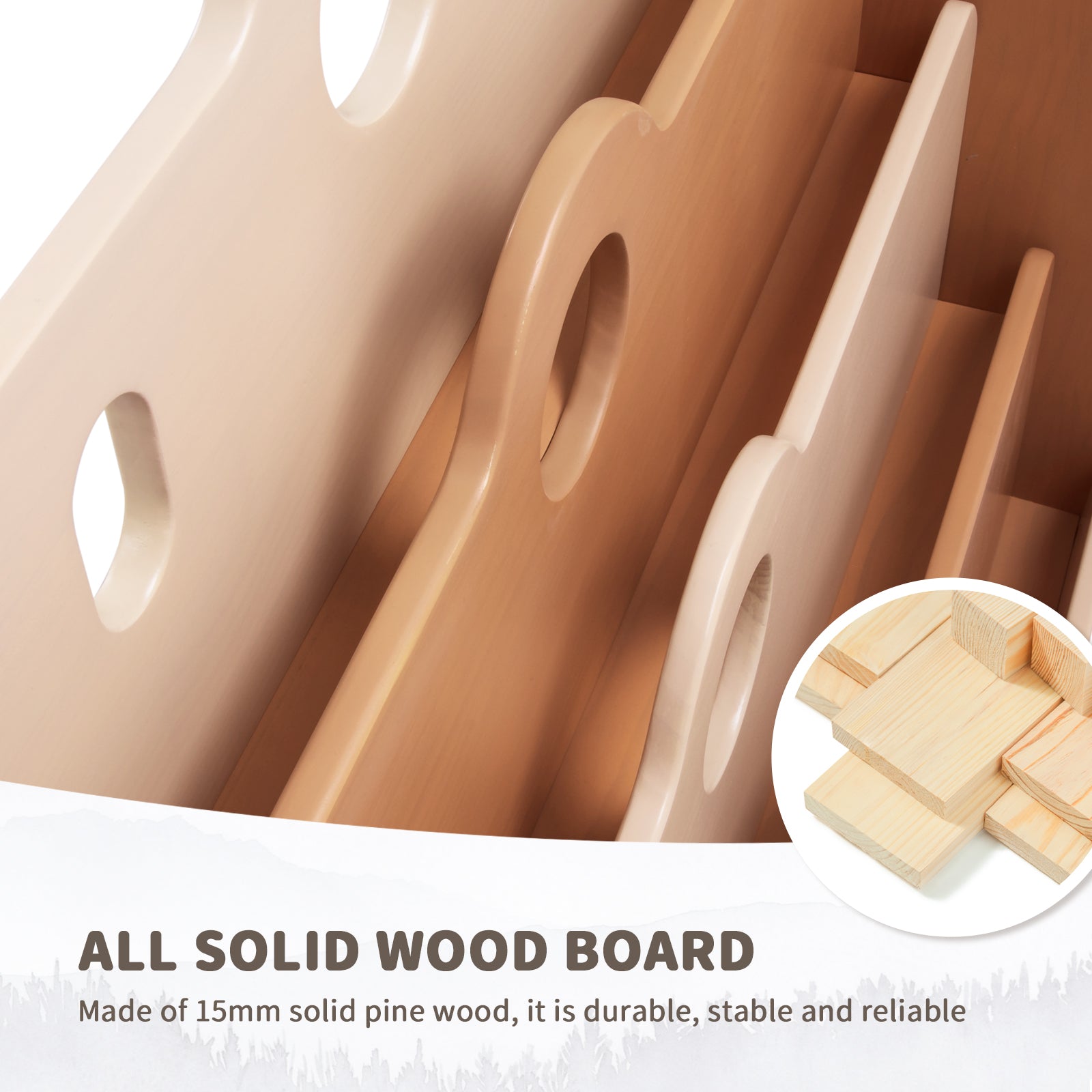 Solid Wood Pine Montessori Bookshelf