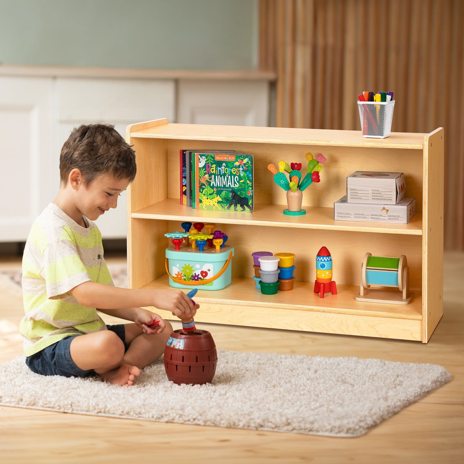 Montessori 2-Tier Storage Cabinet