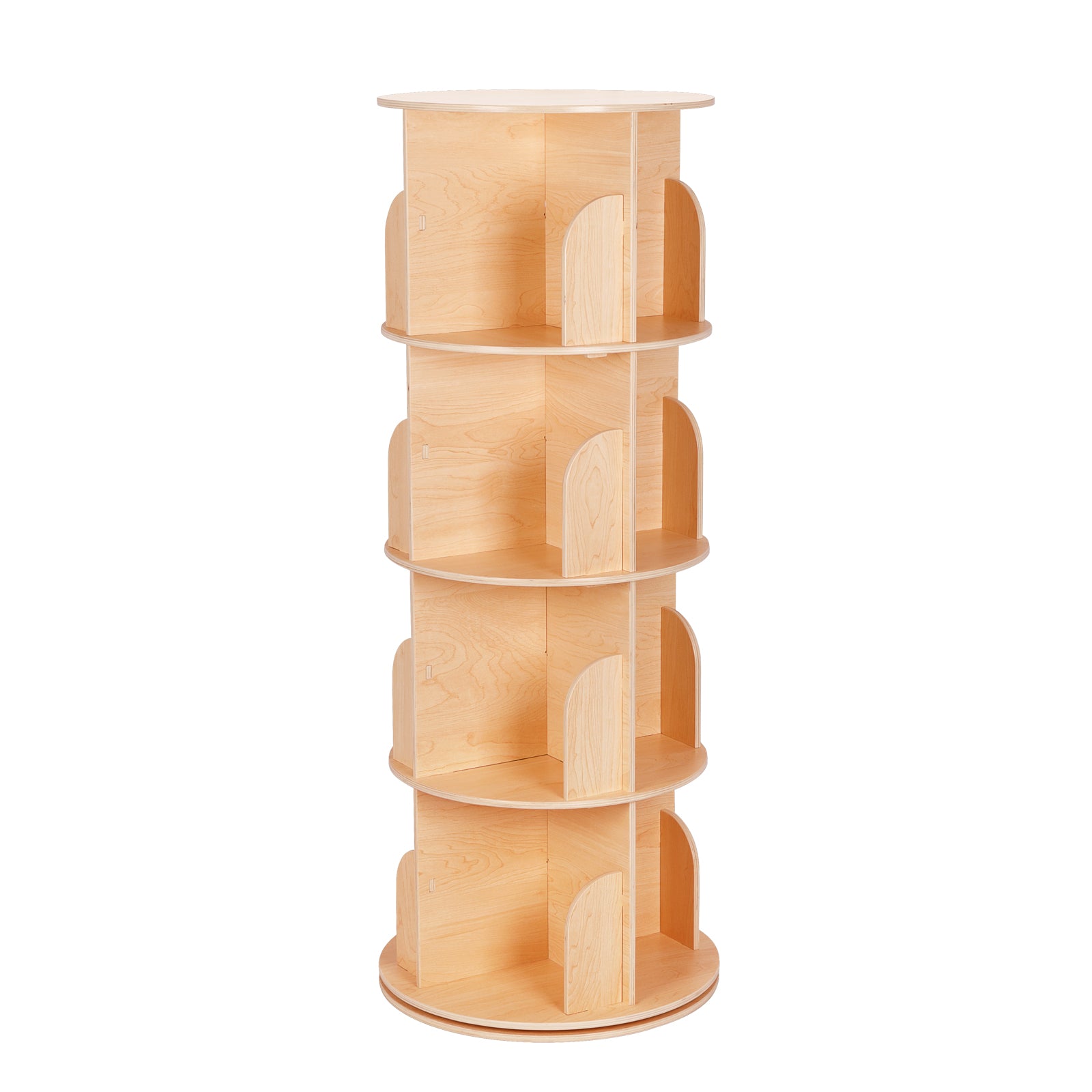 Wood Rotating Bookshelf for Kids, Spinning Bookshelf Tower