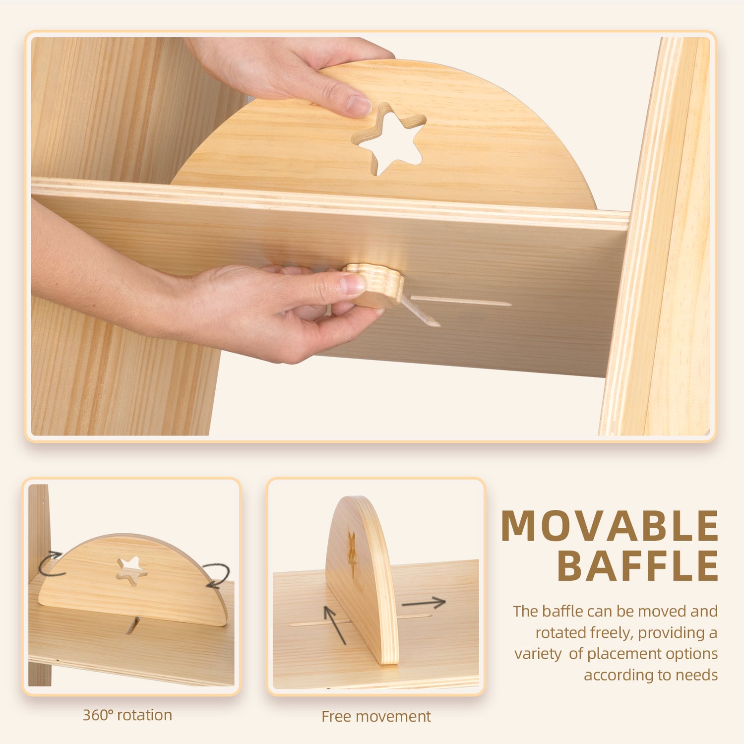 Rocket Rotating Bookshelf for Kids, 360 Display Spinning Bookshelf Tower