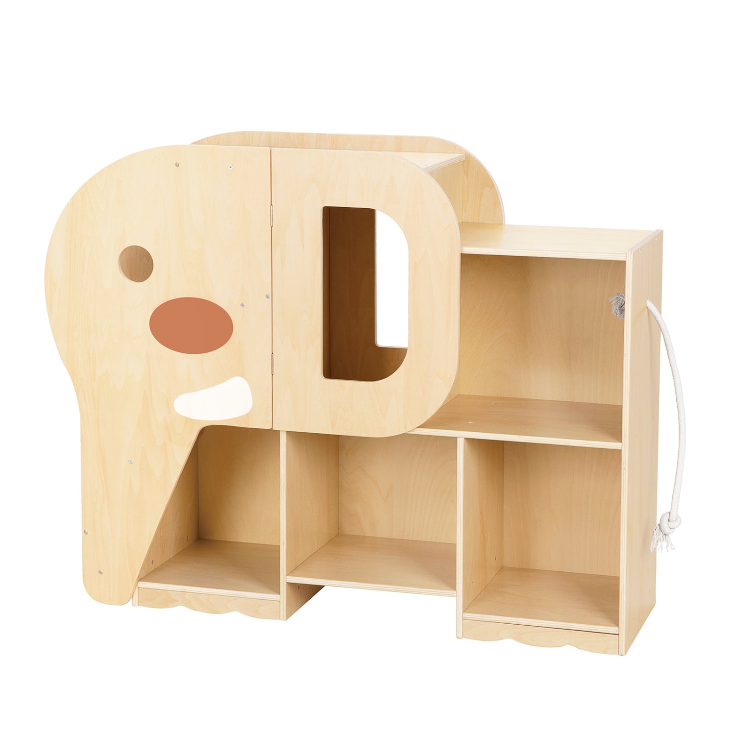 Montessori Bookshelf with Elephant Shape