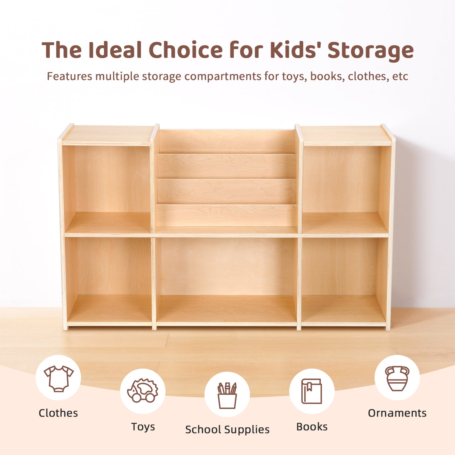 Montessori Bookshelf Toy Storage Organizer