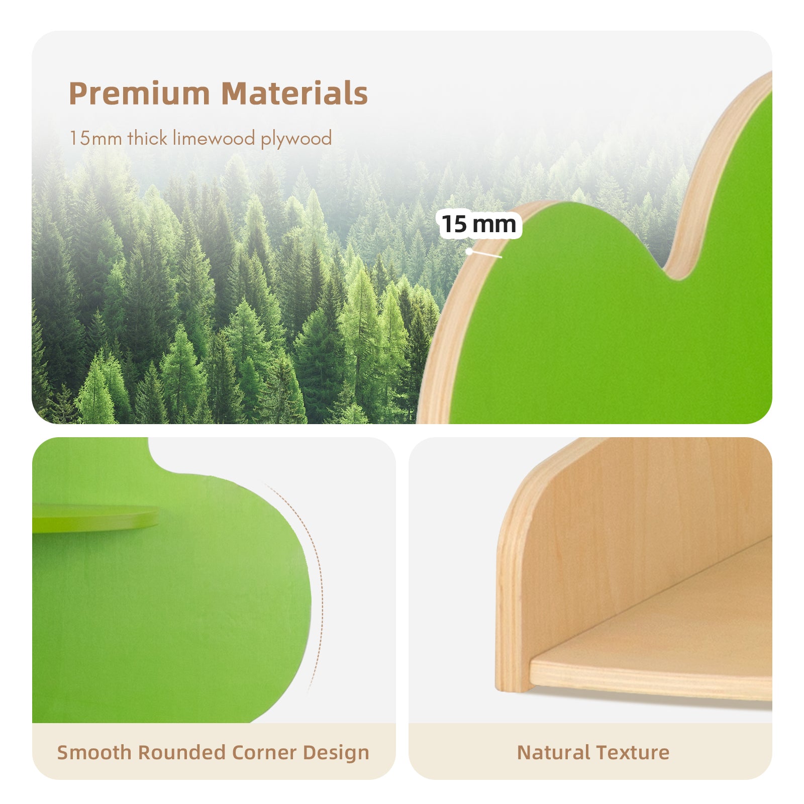 OOOK Tree Bookshelf for Kids Reading Nook, Corner Bookcase