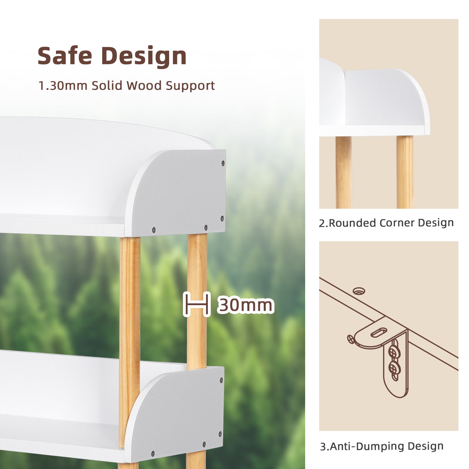 4-Tier Wooden Open Shelf Bookcase