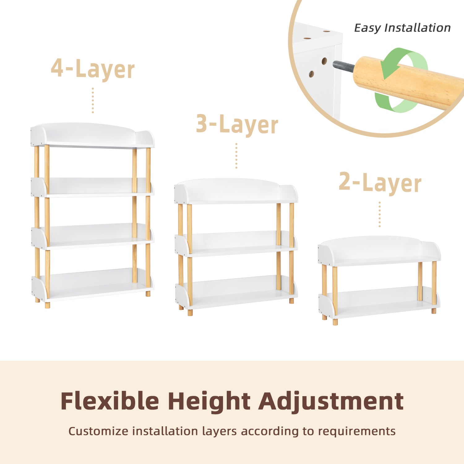 4-Tier Wooden Open Shelf Bookcase