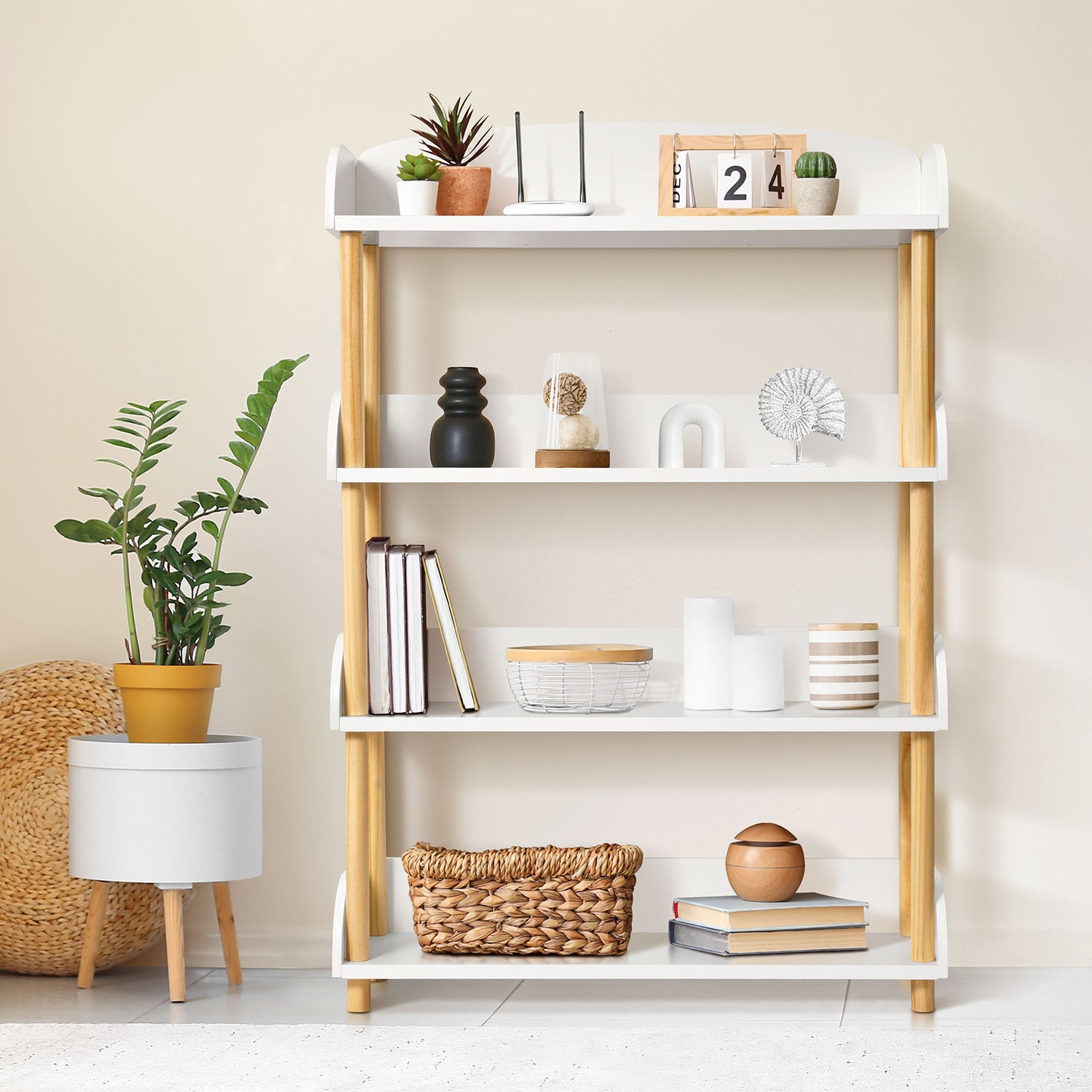 4-Tier Wooden Open Shelf Bookcase