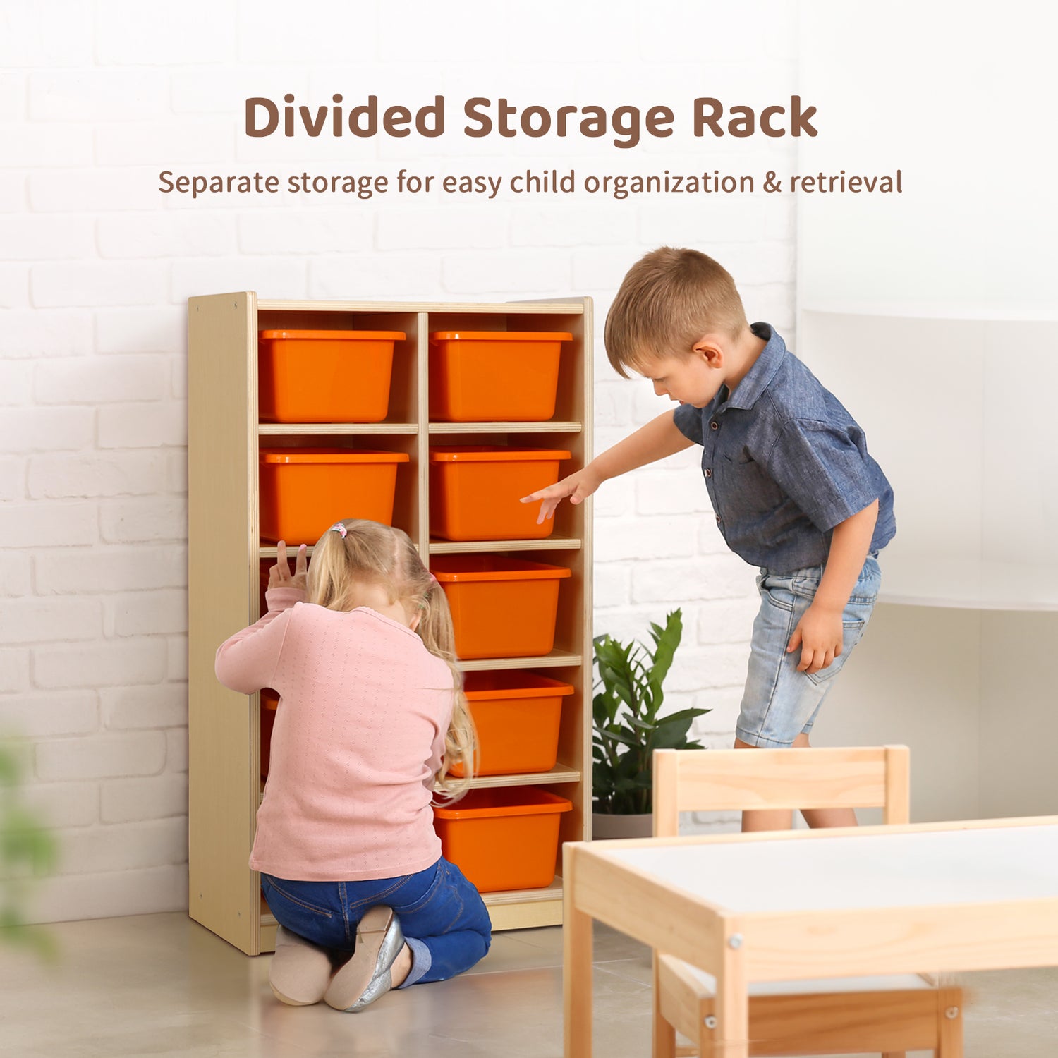 Montessori 10-Section Storage Cabinet