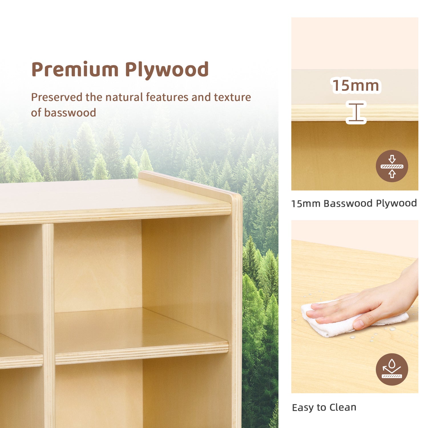 Montessori 10-Section Storage Cabinet