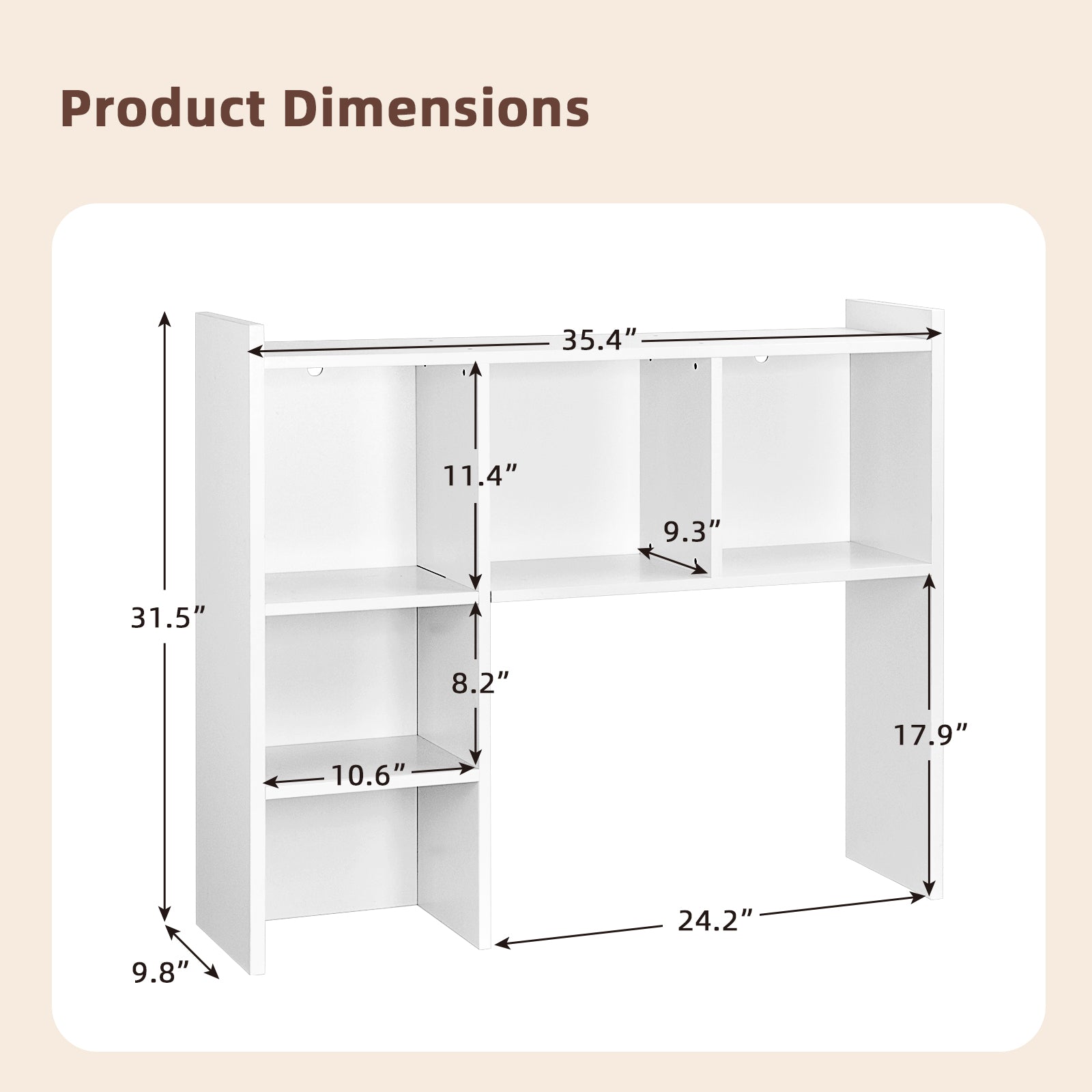 OOOK Desktop Bookshelf with 5 Shelves