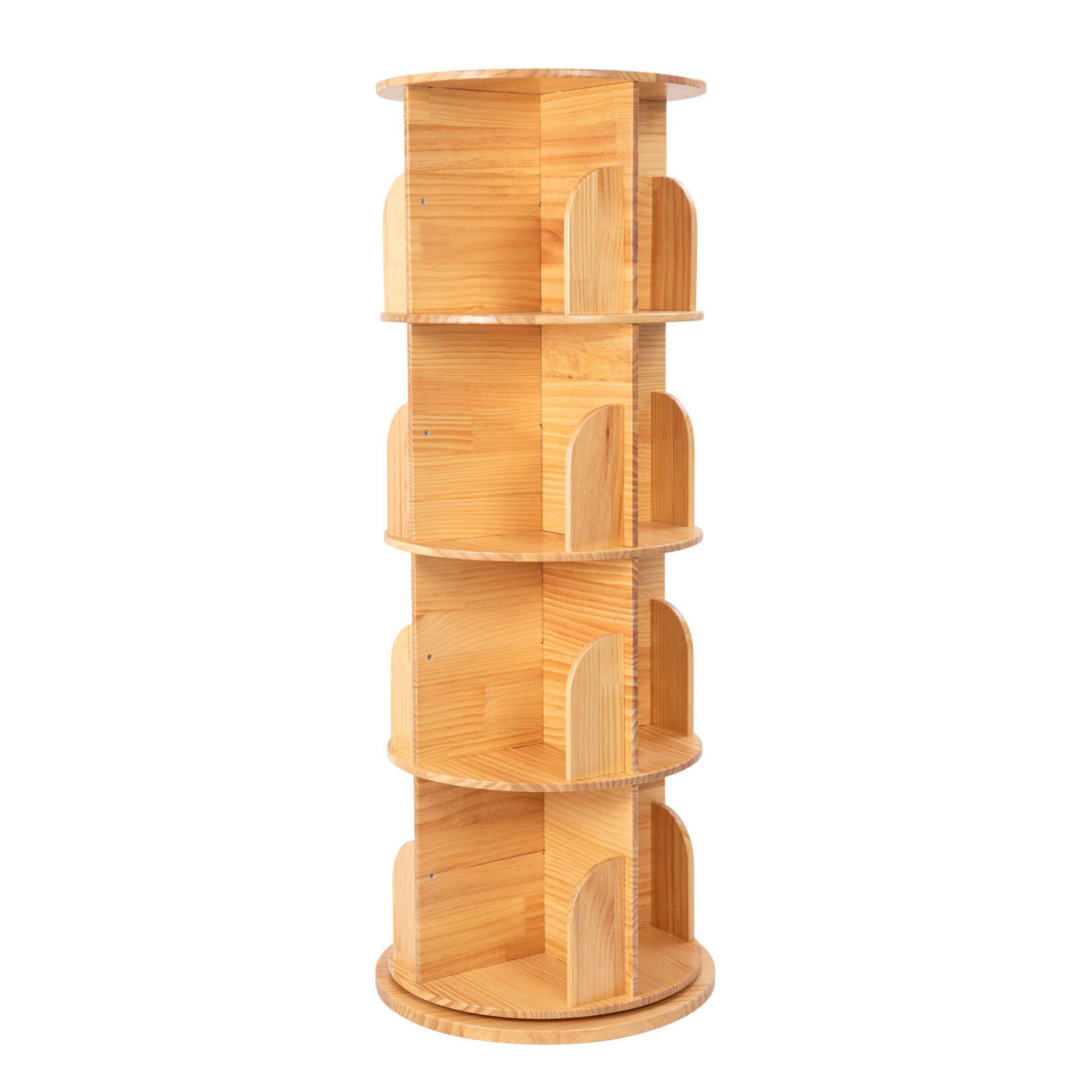 OOOK Solid Wood Rotating Bookshelf for Kids