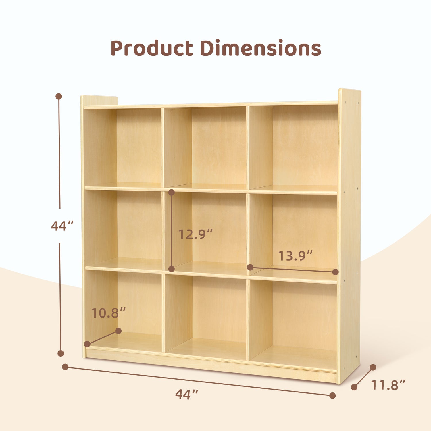 Montessori 10-Section Storage Cabinet