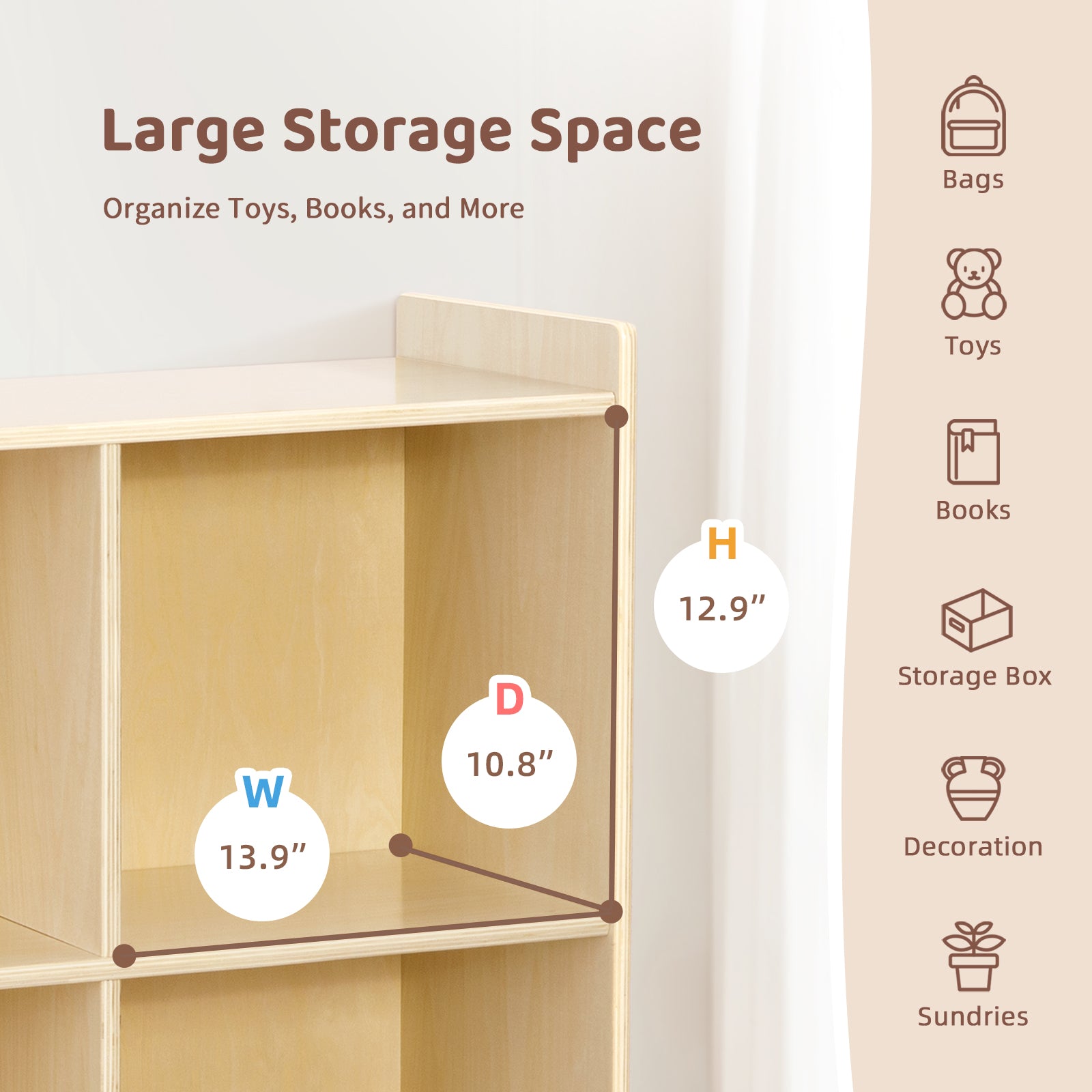 OOOK Montessori 9-Section Storage Cabinet