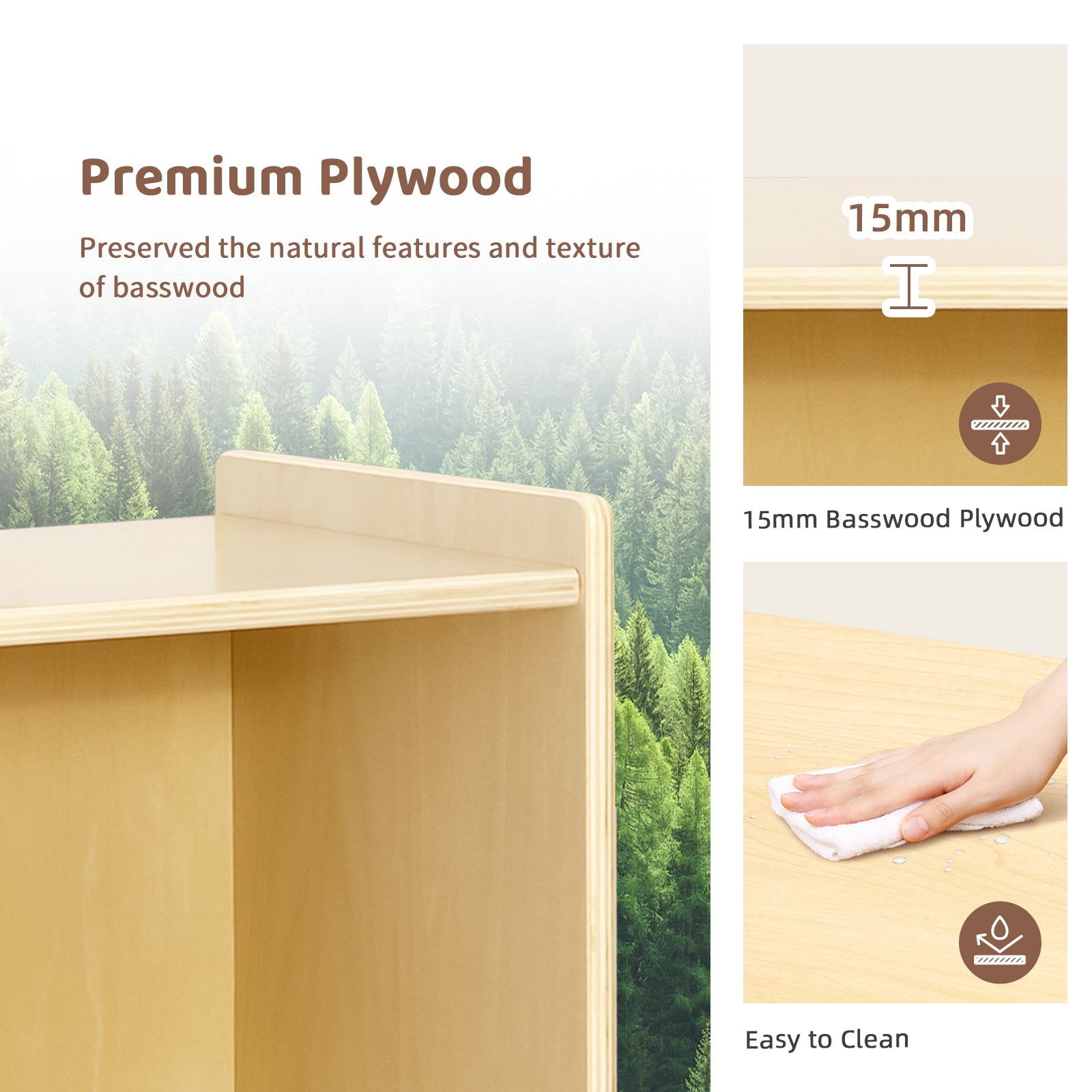 OOOK Plywood Montessori 5-Section Storage Cabinet
