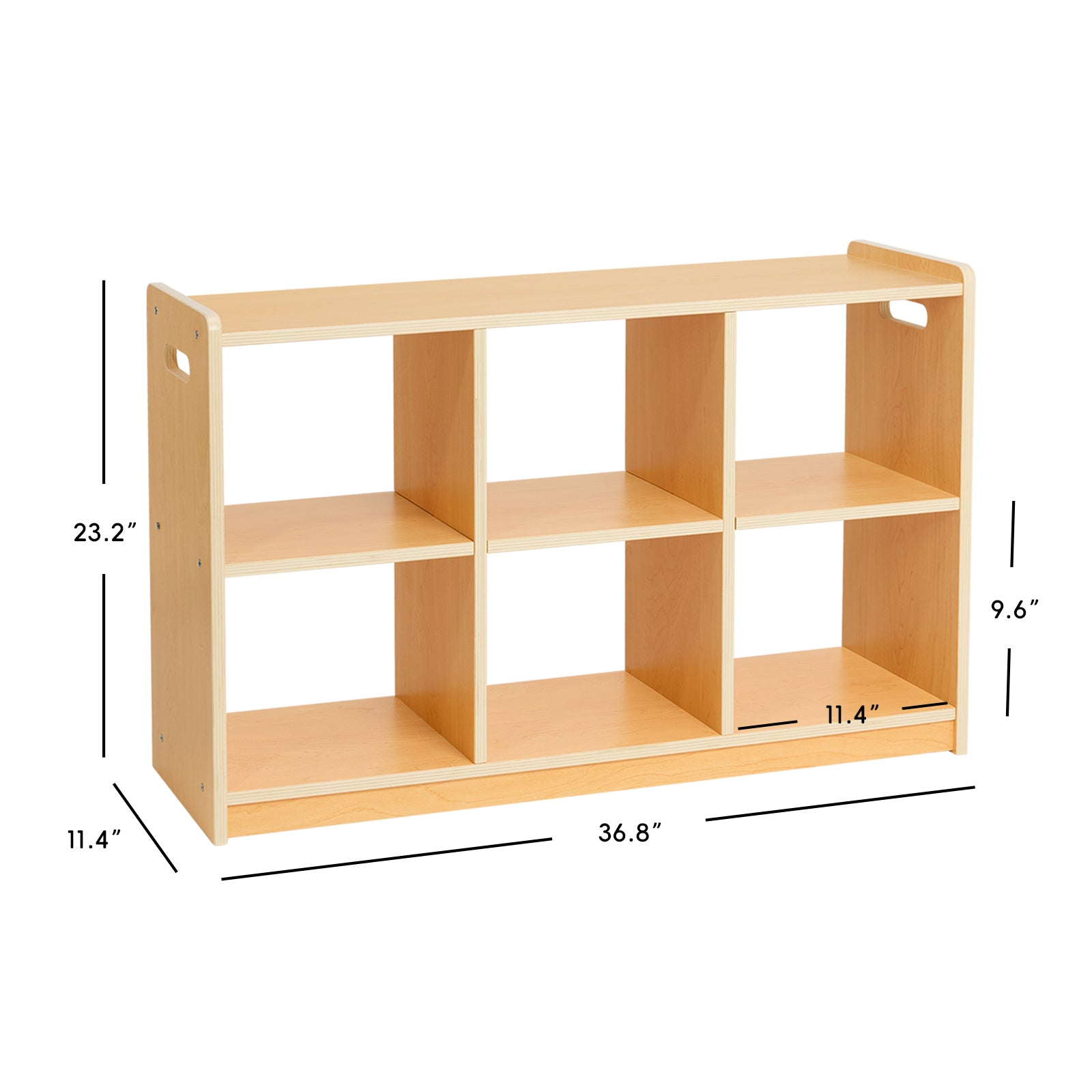 OOOK Plywood Montessori Shelf 6-Section, Double-Sided Montessori Toy Storage and Open Shelf