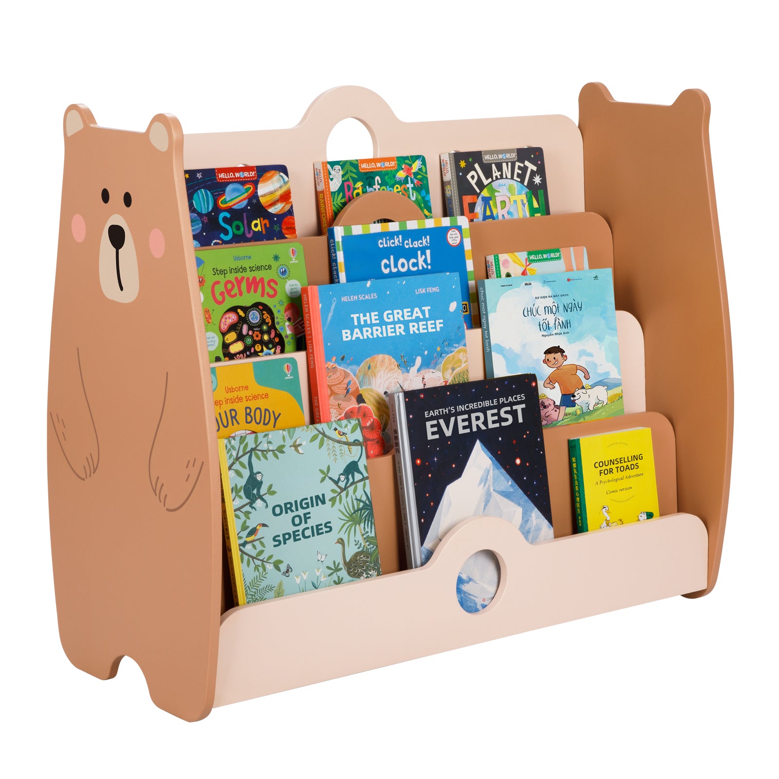 Solid Wood Pine Montessori Bookshelf