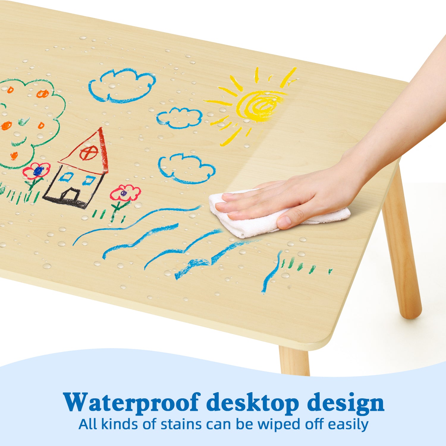 Wooden Kids Table and Chair Set