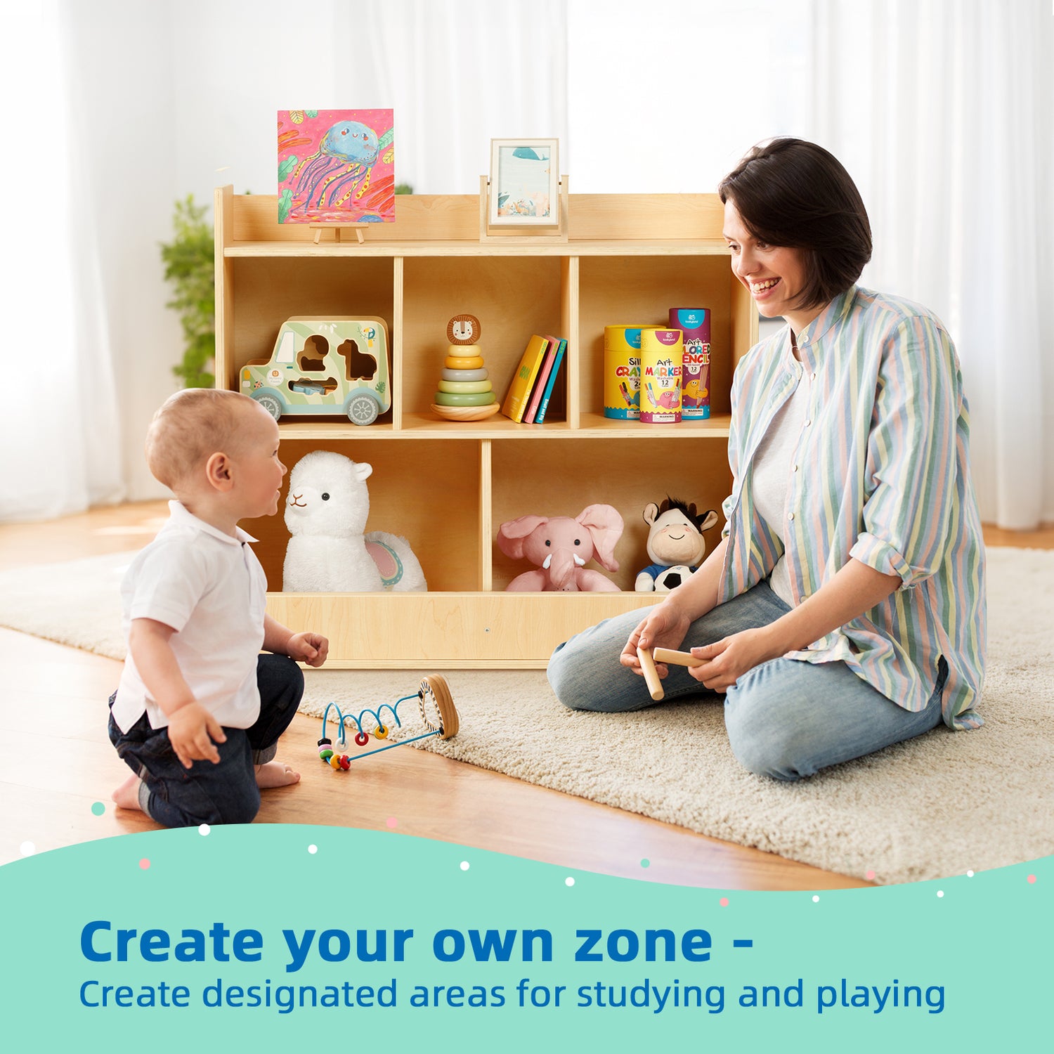 Kids Bookshelf and Toy Storage