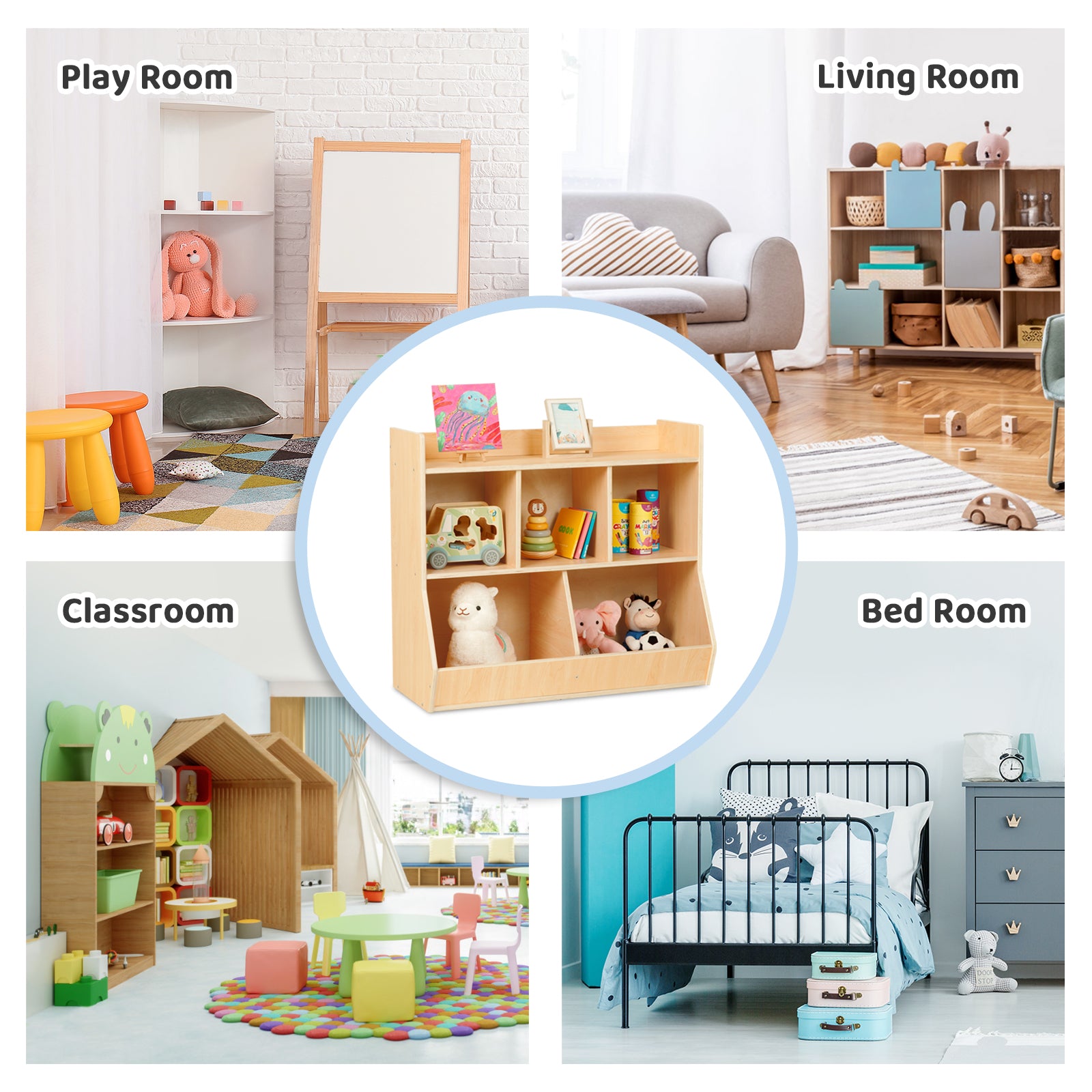 Kids Bookshelf and Toy Storage