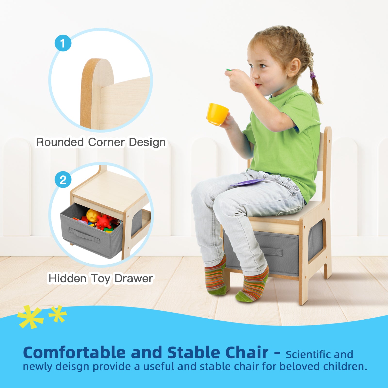 OOOK 3 in1 Toddler Table Chair Set,Montessori Toddler Kids Activity Desk