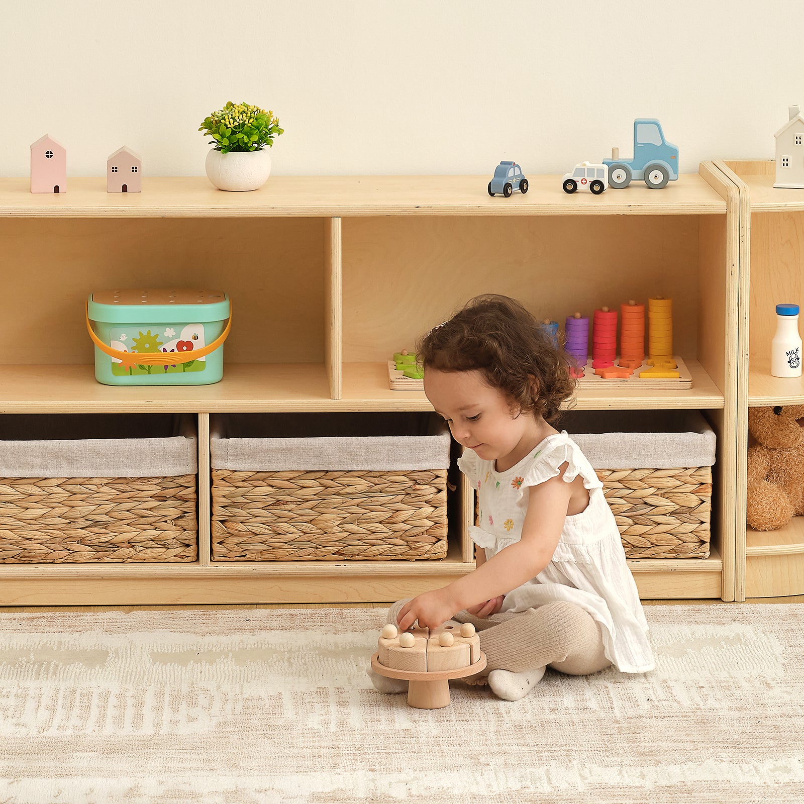 OOOK Wood Montessori 5-Section Storage Cabinet
