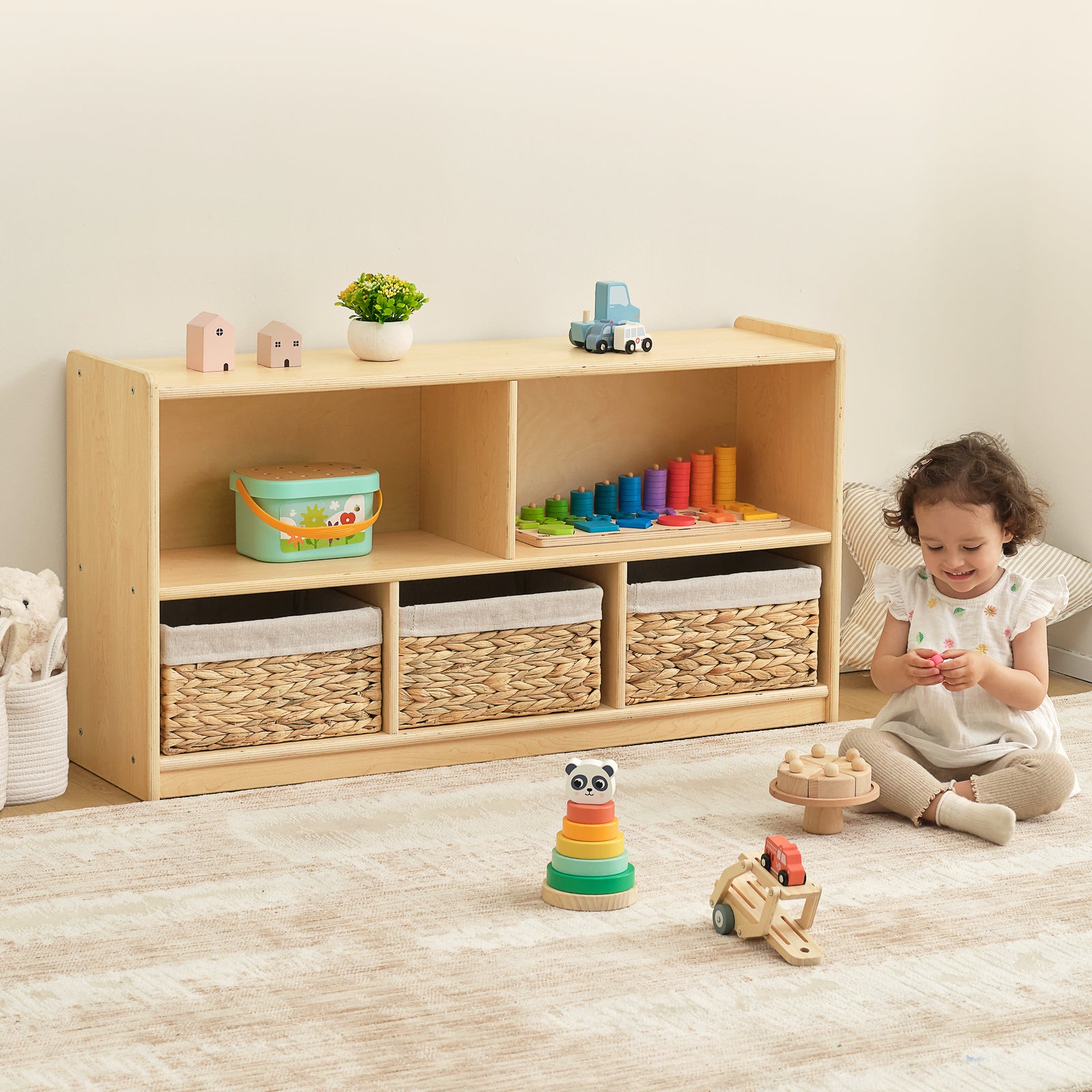OOOK Wood Montessori 5-Section Storage Cabinet