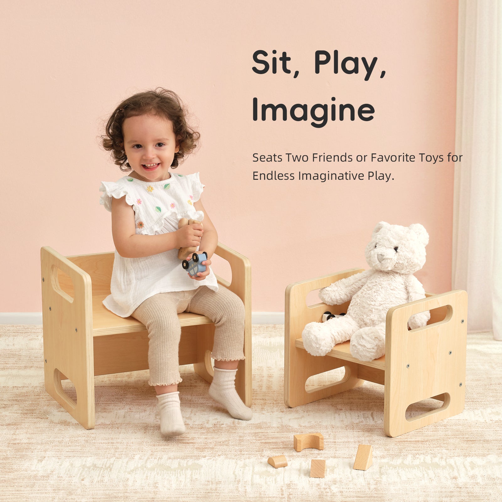 OOOK Montessori Weaning Table and Chair Set,Step Stool