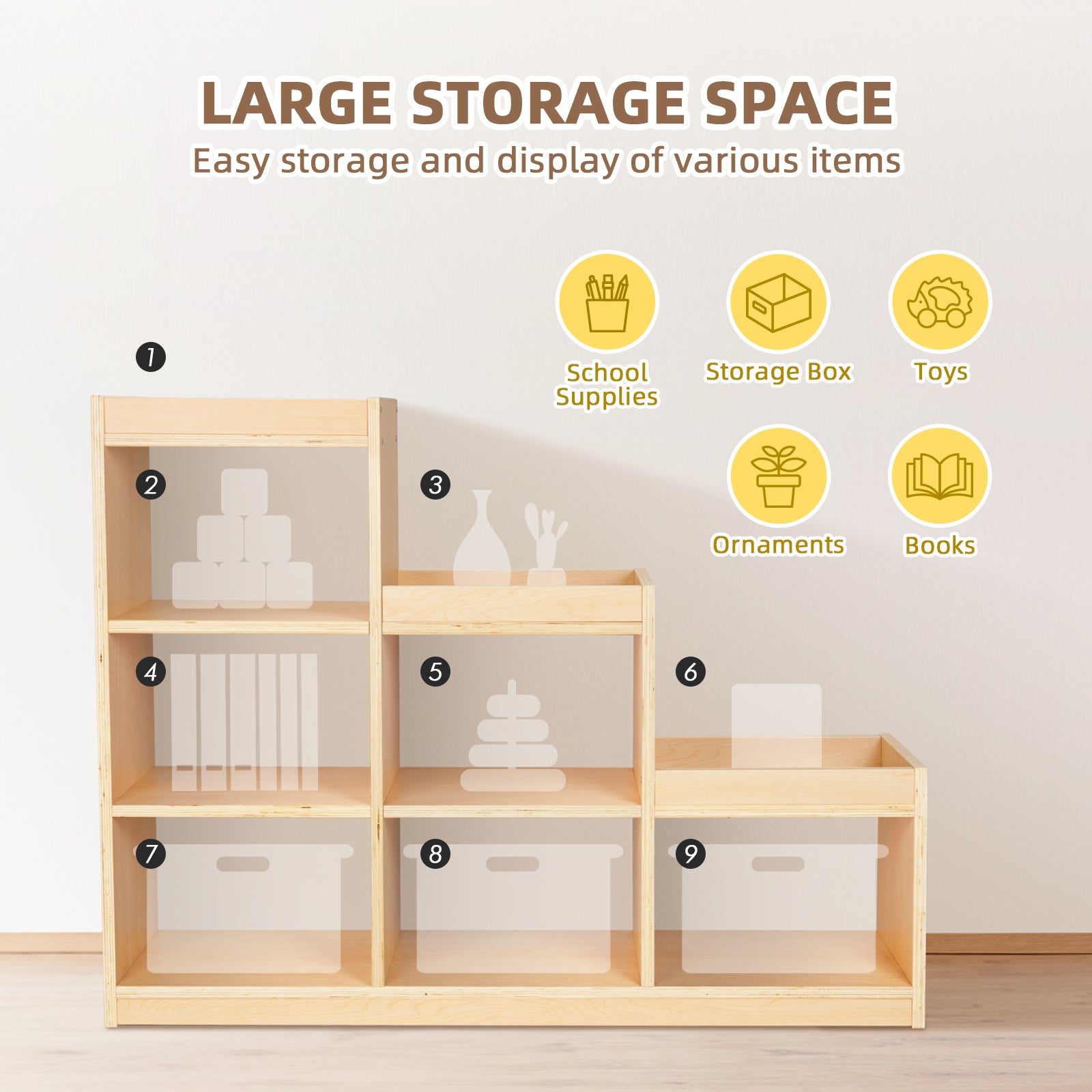 9 Cube Shelves Storage Cabinet