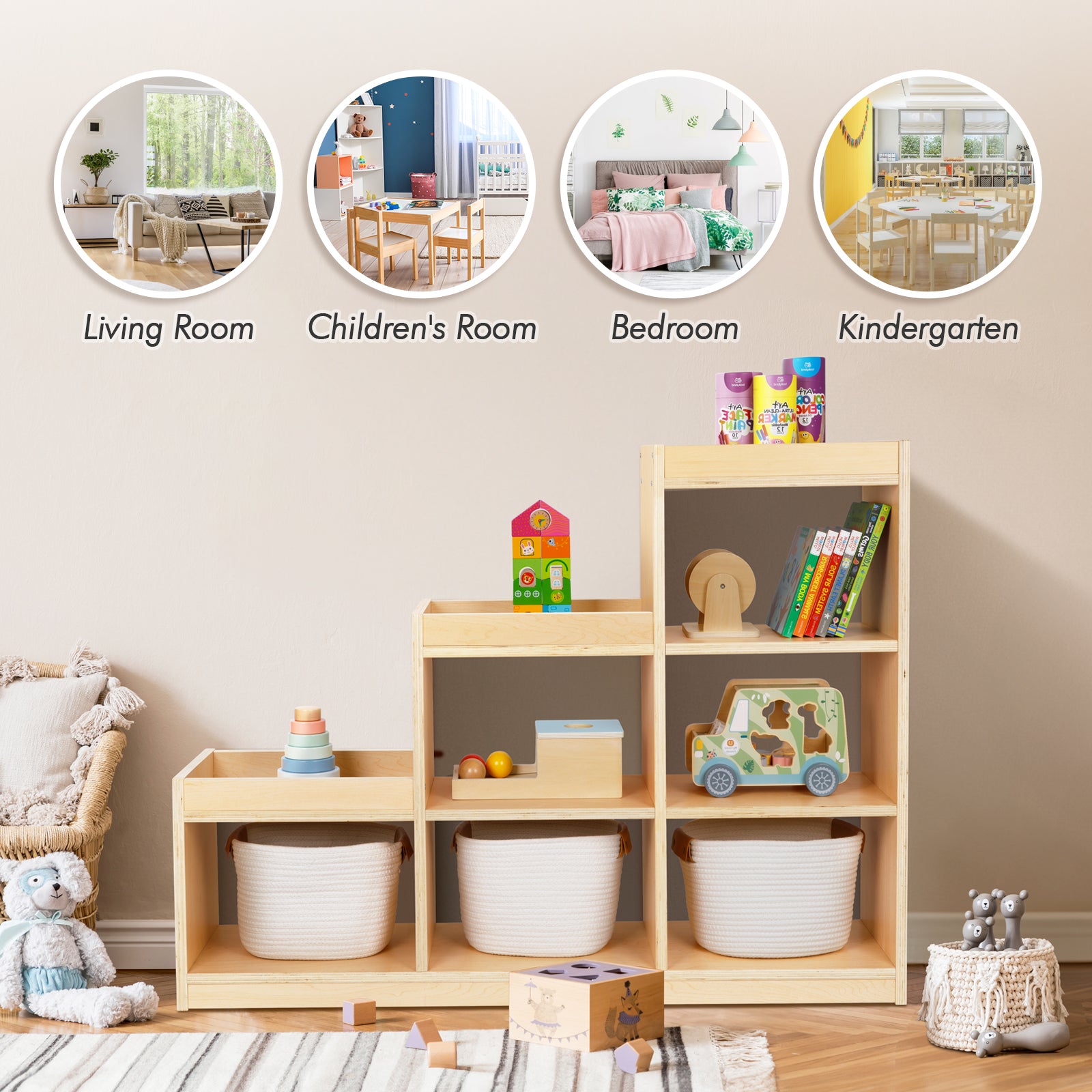 9 Cube Shelves Storage Cabinet