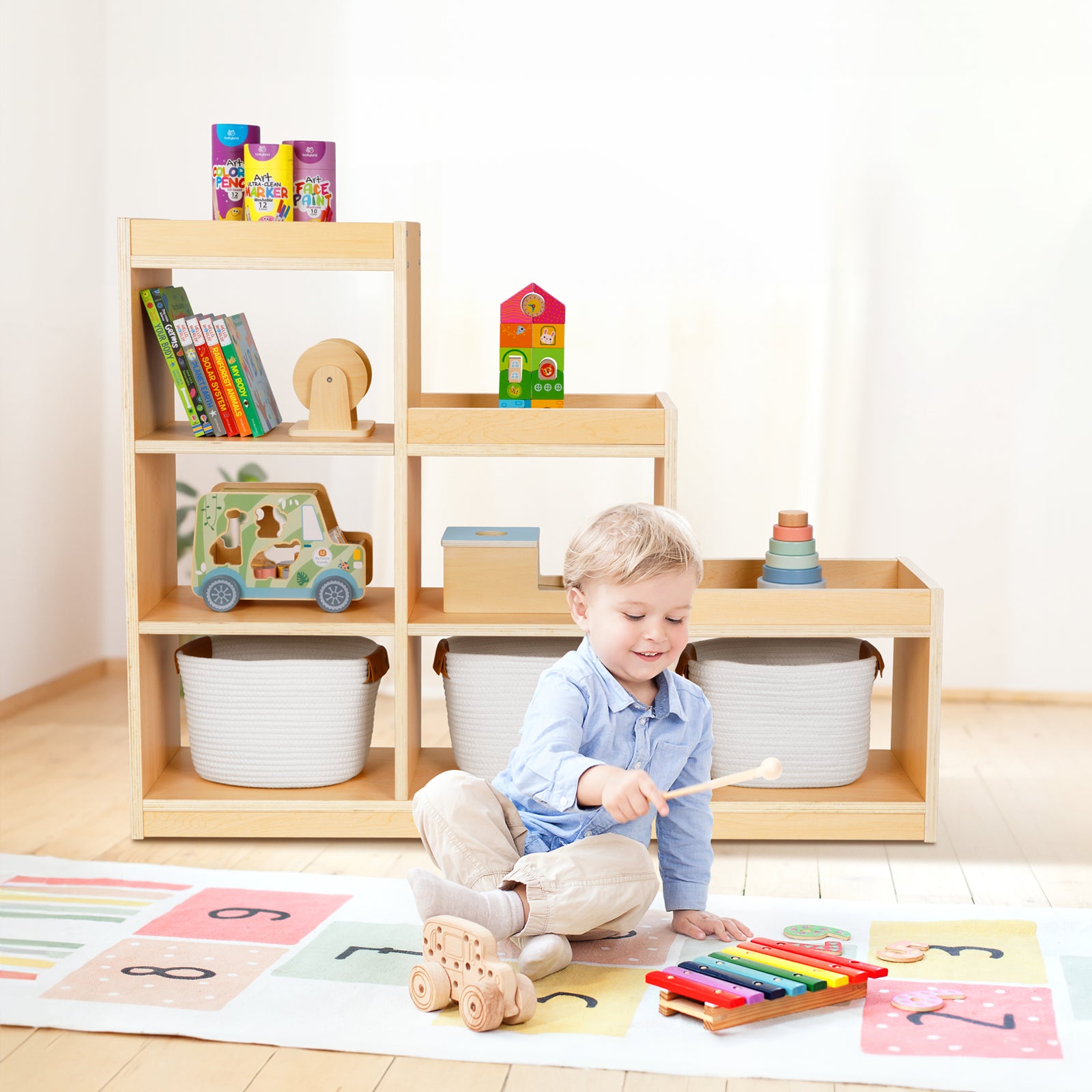 9 Cube Shelves Storage Cabinet