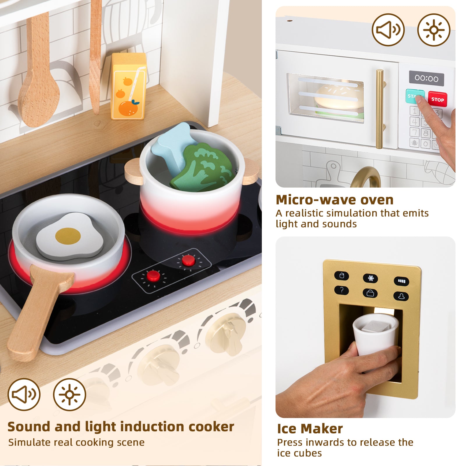 Wooden Kids Kitchen Playset