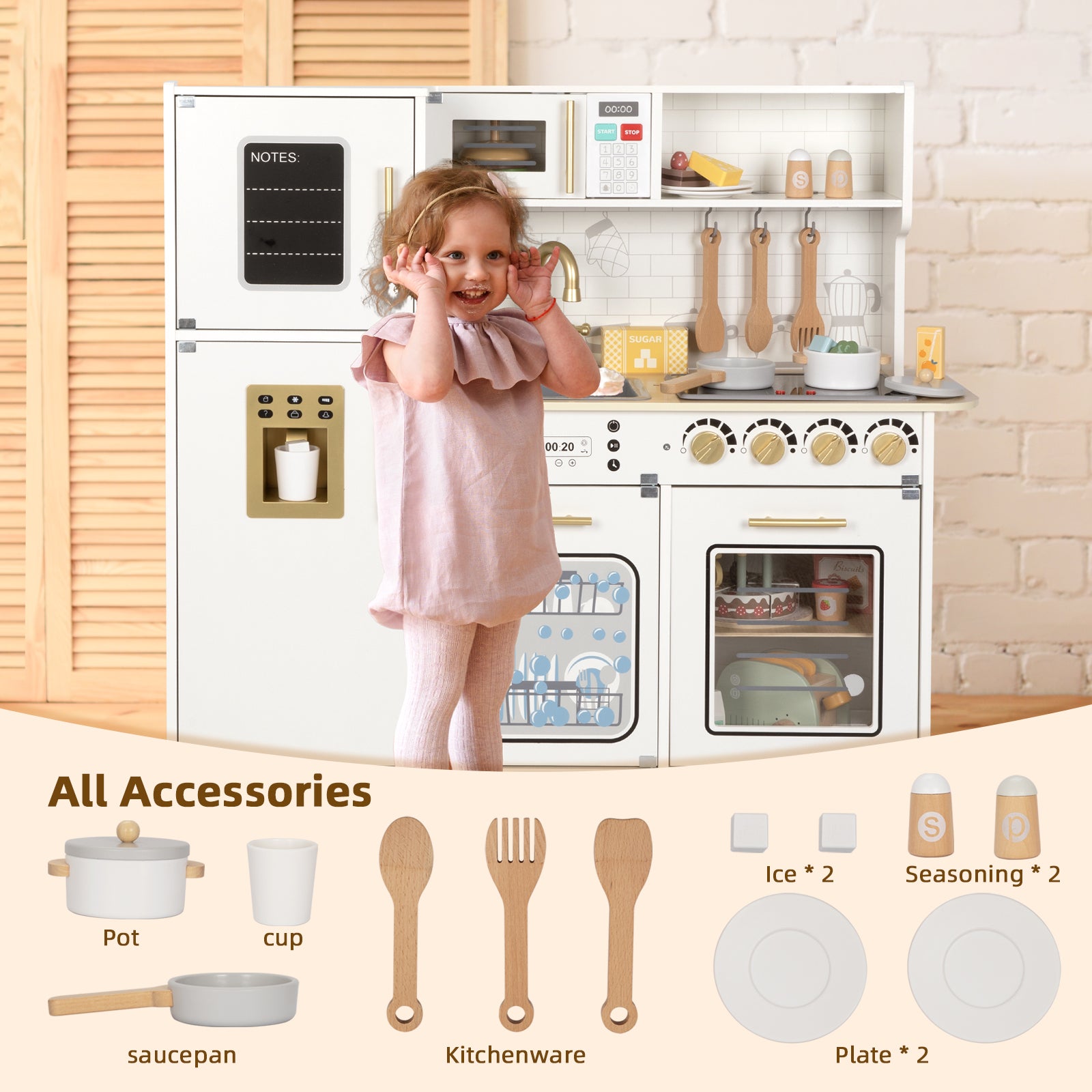 Wooden Kids Kitchen Playset
