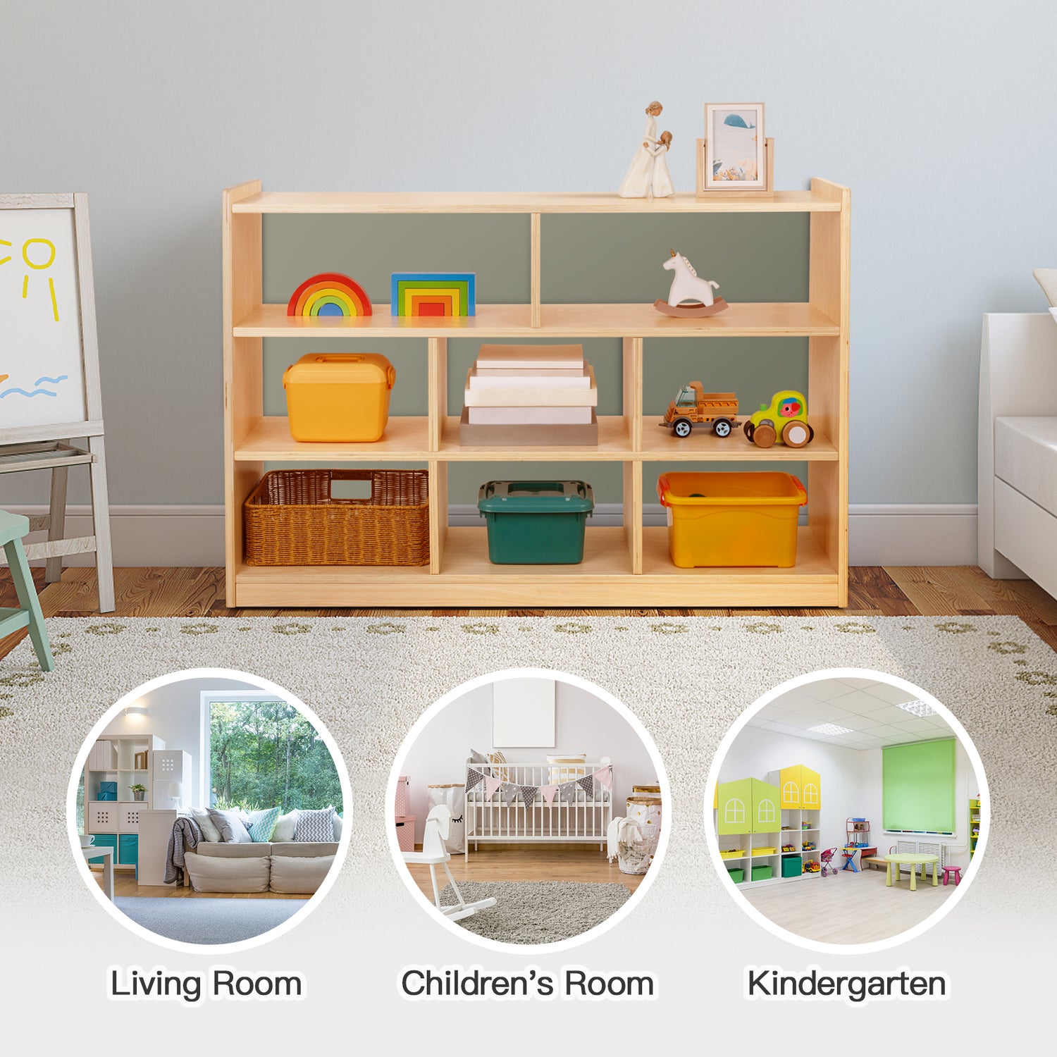Montessori 8-Section Storage Cabinet