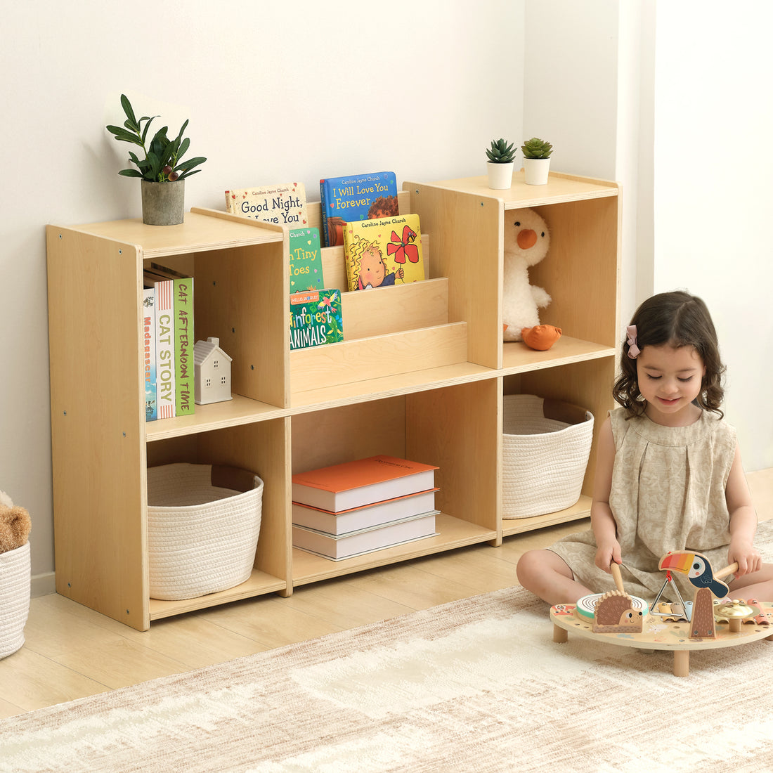 Montessori Bookshelf Toy Storage Organizer