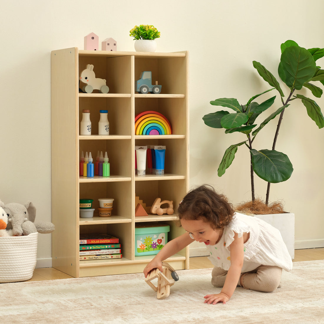 Montessori 10-Section Storage Cabinet