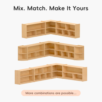 OOOK Plywood L-Shape Montessori Bookshelf for Compact Corner Space