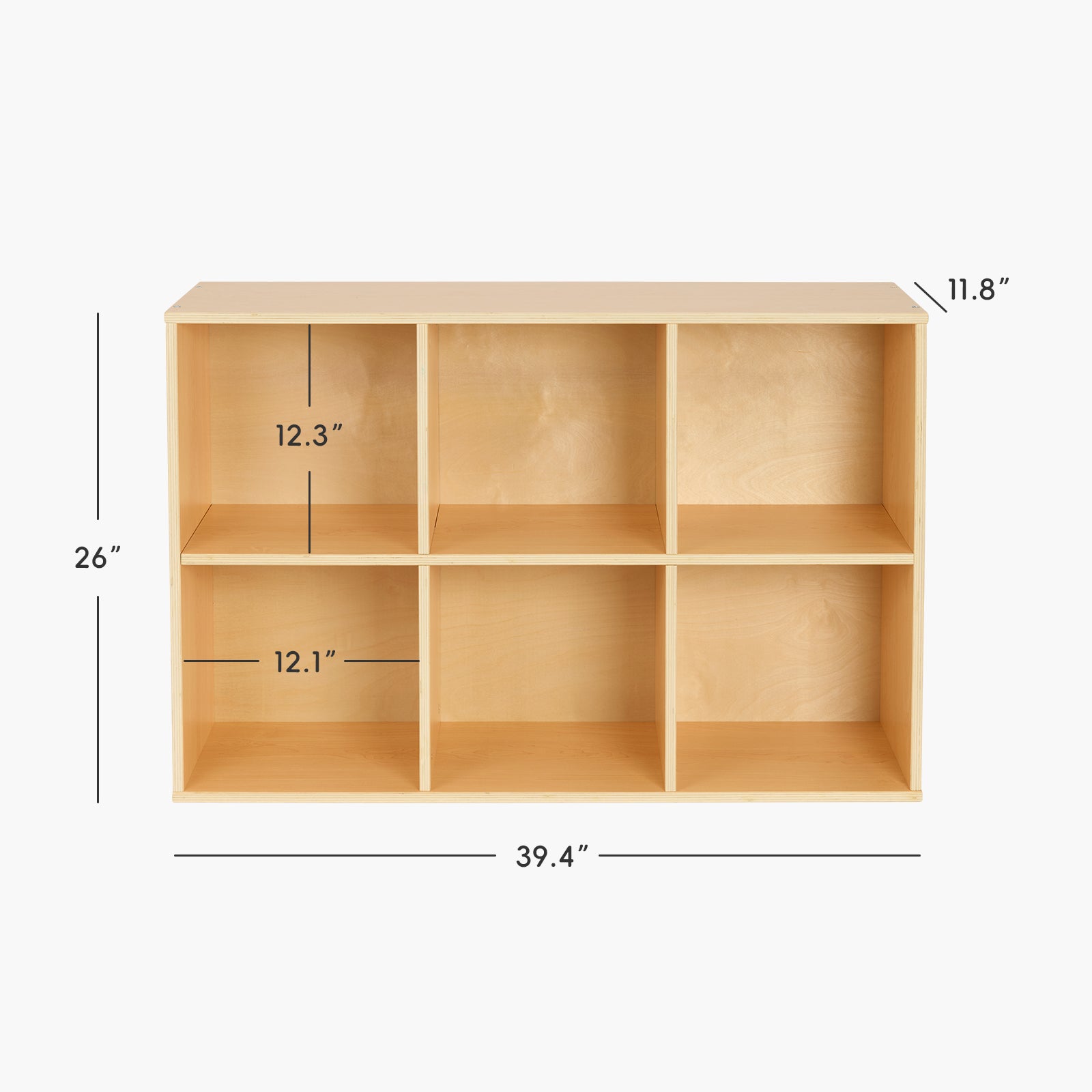 OOOK 6 Cube Plywood Storage Organizer, Horizontal or Vertical Orientation Montessori Bookshelf