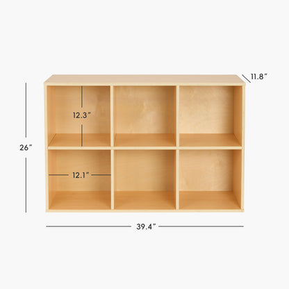 OOOK 6 Cube Plywood Storage Organizer, Horizontal or Vertical Orientation Montessori Bookshelf