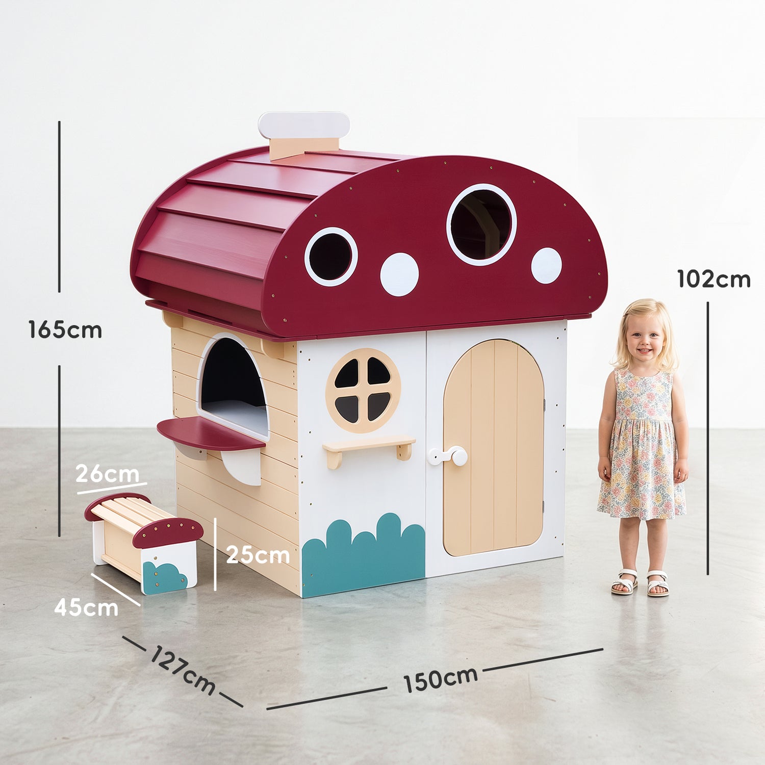 OOOK Outdoor Solid Wooden Playhouse with Chalkboard