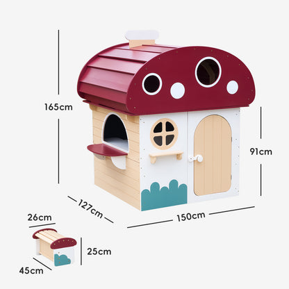 OOOK Outdoor Solid Wooden Playhouse with Chalkboard
