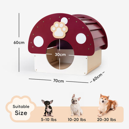 OOOK Solid Wood Dog House, Indoor Outdoor Waterproof Pet House