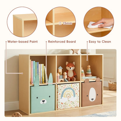 OOOK 6 Cube Plywood Storage Organizer, Horizontal or Vertical Orientation Montessori Bookshelf