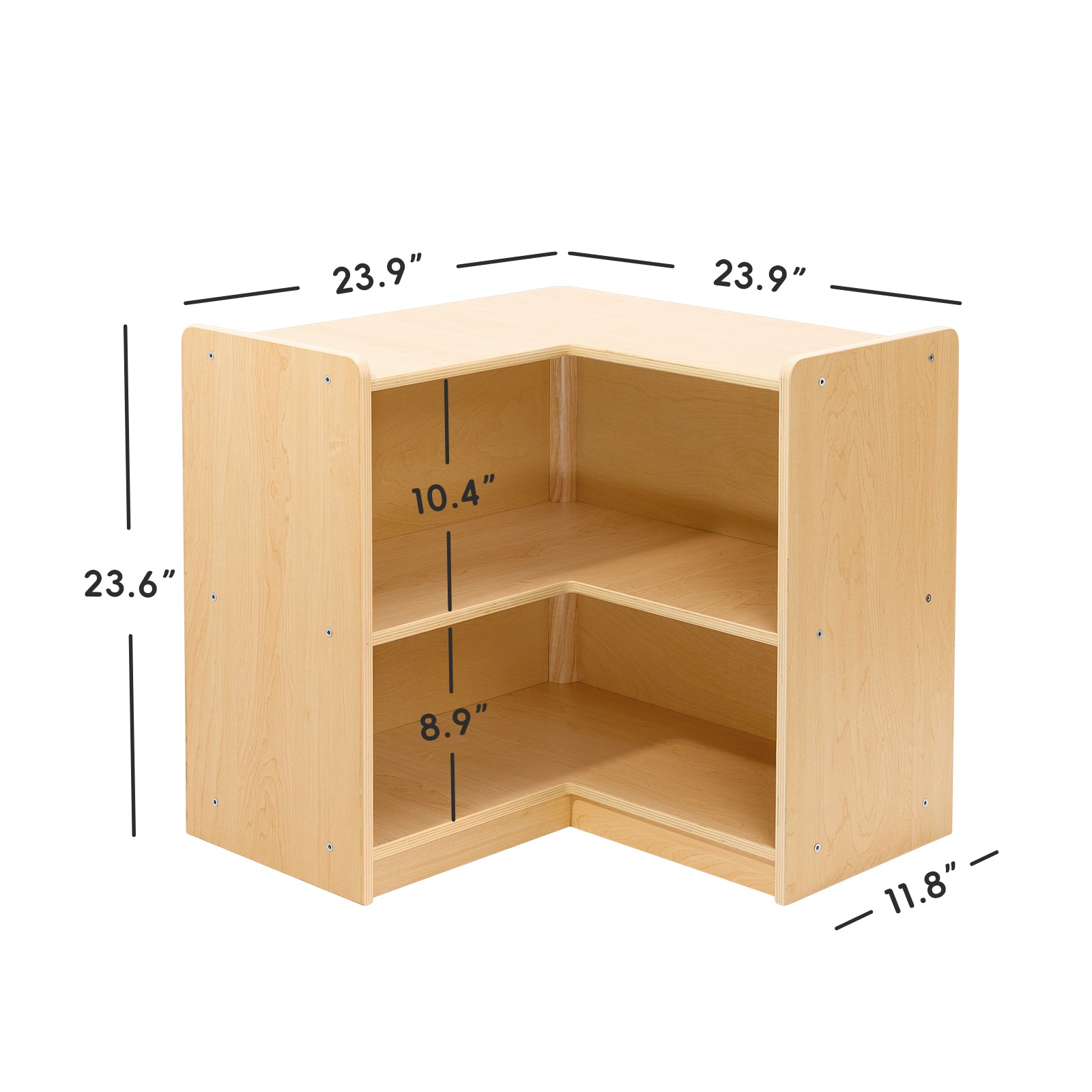 OOOK Plywood L-Shape Montessori Bookshelf for Compact Corner Space