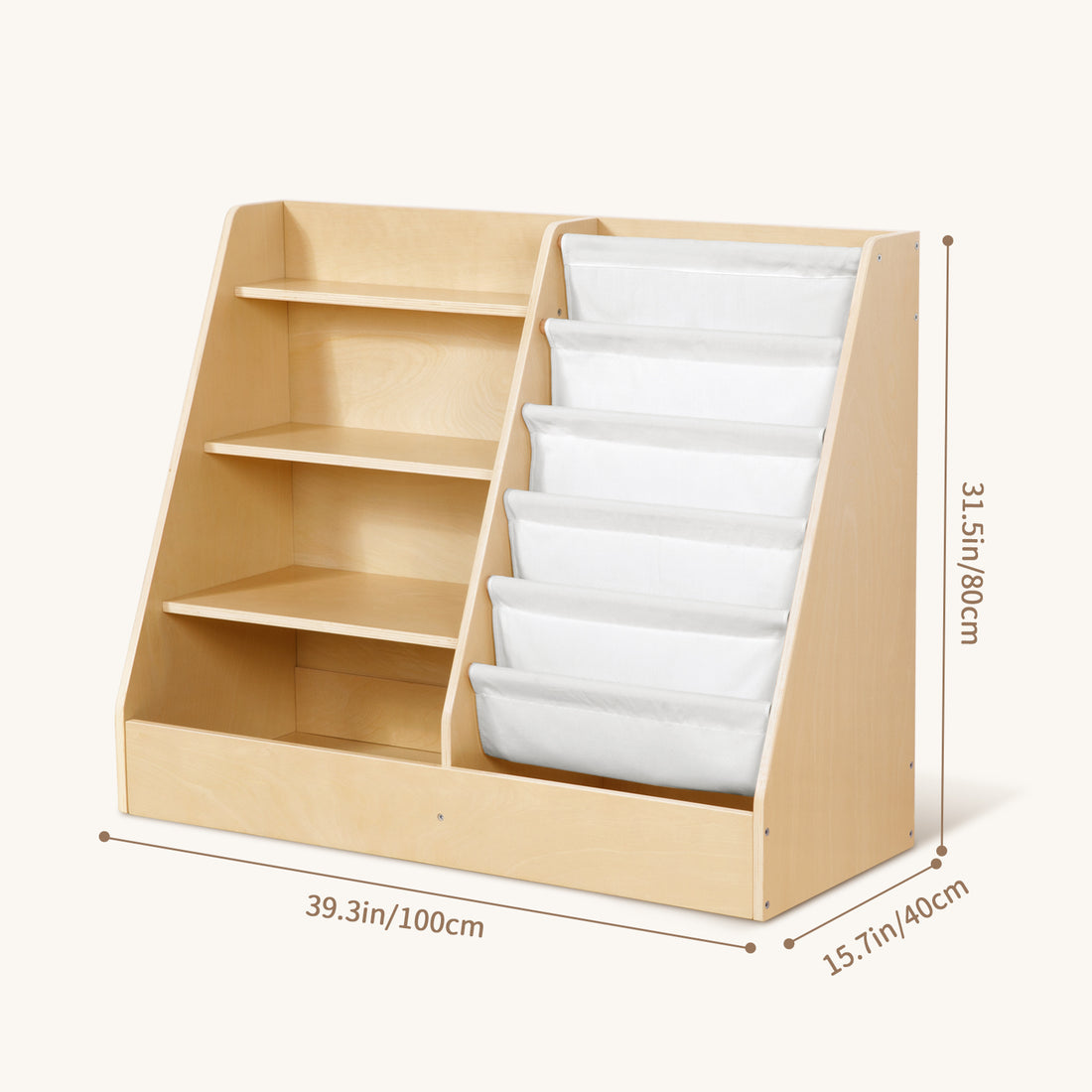 2 in 1 Montessori Bookshelf and Toy Organizer