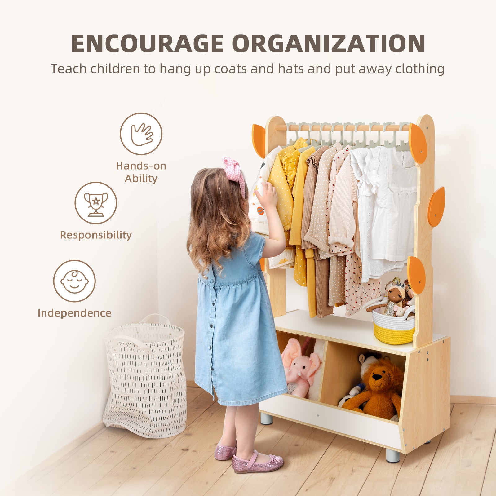 Tree Kids Dress Up Rack, Dress Up Storage for Toddlers